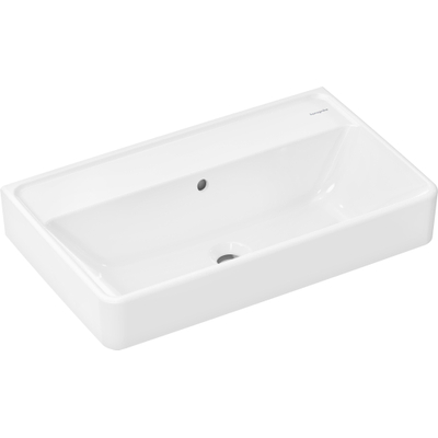 Hansgrohe Xanuia Q Wastafel/Fontein - 65x39cm - inbouw - zonder kraangaten - met overloop - smartclean - glans wit