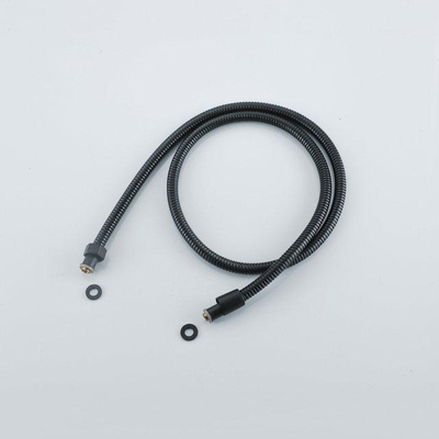 Fortifura Calvi Thermostatische badkraan - met ronde handdouche handdouchehouder en - metalen doucheslang - mat zwart