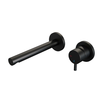 BRAUER Black Edition Wastafelmengkraan inbouw - rechte uitloop links - hendel kort smal - inclusief inbouwdeel - model B 1 - mat zwart