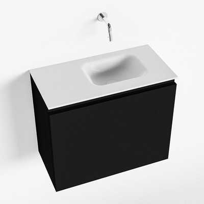 MONDIAZ OLAN Toiletmeubel 60x30x40cm met 0 kraangaten 1 lades urban mat Wastafel Lex rechts Solid Surface Wit