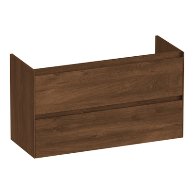 BRAUER Inspire meuble sous-lavabo peu profond 100 2 tiroirs softclose - sans poignée - 1 découpe pour siphon - Forest Cacao