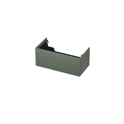 INK Wastafelonderkast - 90x45x37.6cm - 1 lade - push to open - met recht opdekfront - MDF lak - Mat beton groen