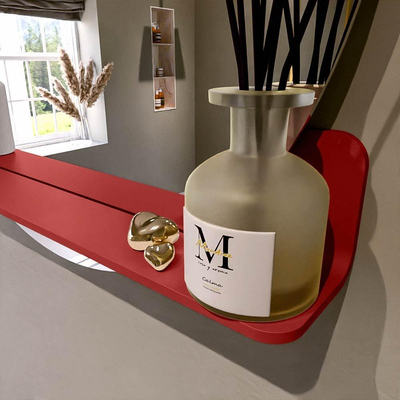 Mondiaz SPOT miroir – Ø 80 cm – avec tablette – Fire (rouge)
