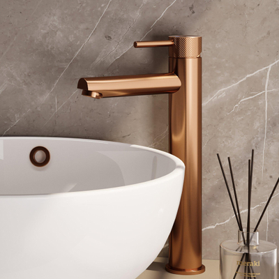 BRAUER Stripe Mitigeur lavabo surélevé à montage apparent - modèle A - cuivre brossé PVD