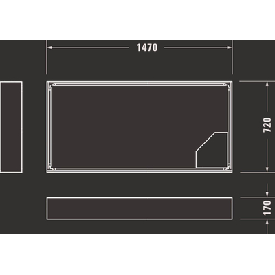 Duravit D-code Kunststof douchebak acryl rechthoekig - zonder paneel - 150x75cm - met afvoergat - diameter 90mm - wit