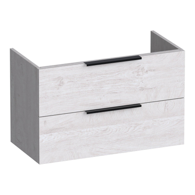 BRAUER Elevate meuble sous lavabo peu profond 80 excl. poignées à poser 2 tiroirs softclose et 1 découpe pour le siphon - Forest Seashell