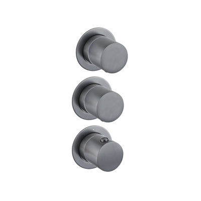 Fortifura Nebbio Inbouwthermostaatkraan - 2 functies - uit te breiden naar 3 of 4 functies - geborsteld gunmetal PVD