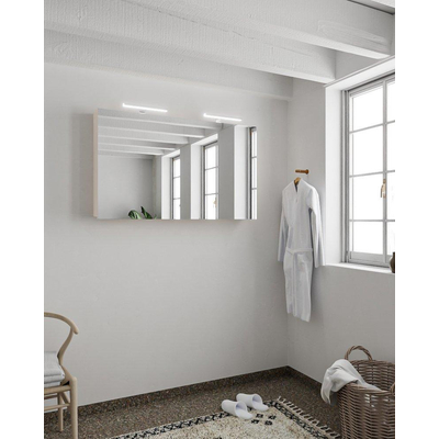 Mondiaz CUBB Armoire de toilette - 120x70cm - 2 portes - Linen (Blanc)