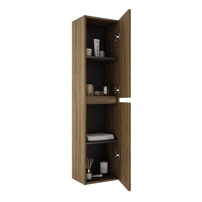 Saniclass Chaci Armoire haute - 140x35x27cm - 2 portes - chêne chaud