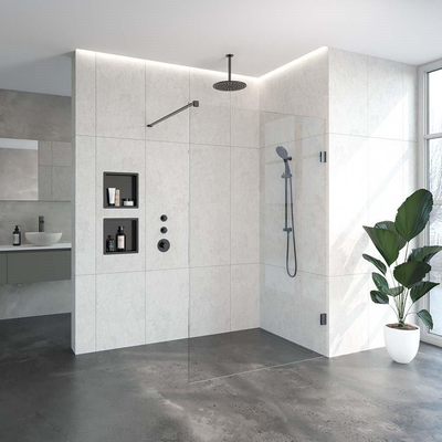 BRAUER Create douche de plain-pied complète sans cadre 130cm gunmetal brossé