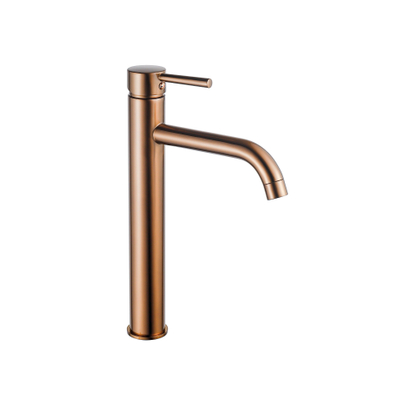 Fortifura Calvi Robinet de lavabo - 33,9 cm - surélevé - monotrou - cuivre brossé PVD (Cuivre)