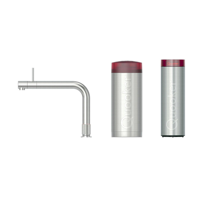 Quooker BE Front – Robinet eau bouillante avec bec pivotant, Combi et réservoir Cube inclus – Eau chaude, bouillante, pétillante et filtrée – Inox