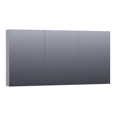 BRAUER Impress armoire de toilette – 139 x 70 x 15 cm – 3 portes, portes-miroir double face – Gris mat