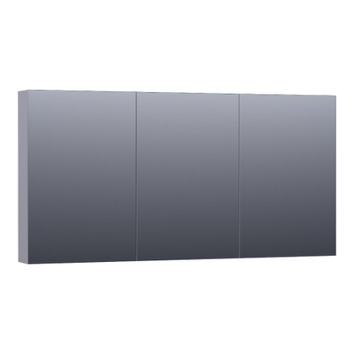 BRAUER Plain Spiegelkast - 140x70x15cm - 3 links- en rechtsdraaiende spiegeldeuren MDF - mat grijs
