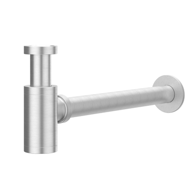 aquaSu® Design sifon in wit | flessensifon in 1 1/4 x 32 mm | reinigingsopening | geursluiting voor wastafel | bekersifon 300 mm lengte | metaal | 22623 3
