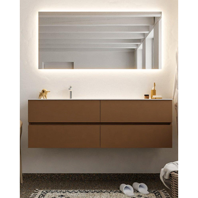 Mondiaz VICA ensemble de meuble de salle de bain - 150cm - meuble sous-vasque repos - 4 tiroirs - lavabo nuage gauche - 1 trou de robinet - version XL 60cm haut