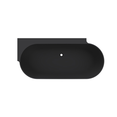Arcqua Havana Baignoire demi-îlot - 170x80cm - gauche - noir mat