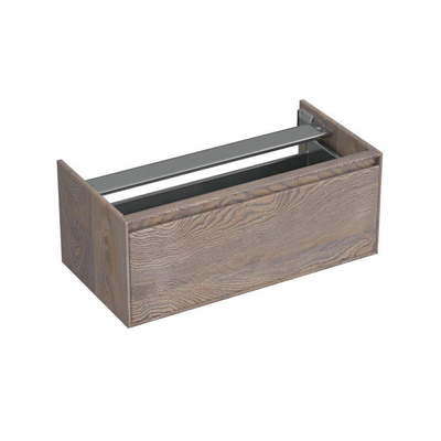 Forzalaqua reno 2.0 meuble de salle de bain 100x51x40cm 1 tiroir haut ouvert chêne gris argenté