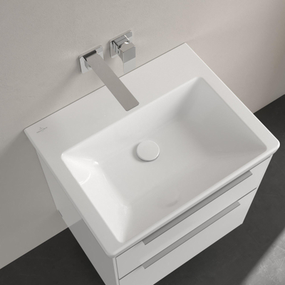 Villeroy & boch subway 3.0 meuble lavabo 60x47x16.5cm rectangle dessous non coupé sans trou de débordement blanc alpin gloss ceramic+