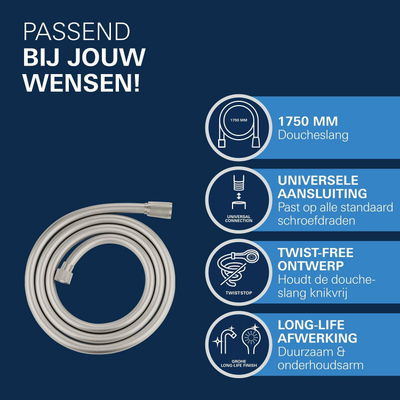 GROHE Silverflex Doucheslang - 175cm - glad - supersteel