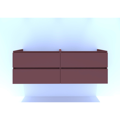 HR badmeubelen Infinity Wastafelonderkast - 160x44.8x55cm - 4 lades - sifonuitsparing rechts - greeploos - terra mat
