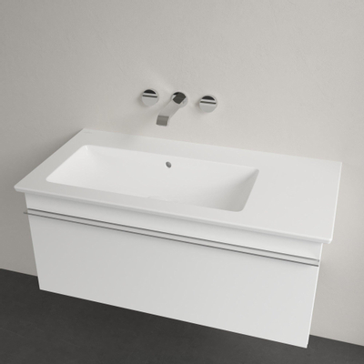 Villeroy & Boch Venticello Lavabo pour meuble avec lavabo gauche 100x50cm sans trou pour robinetterie avec trop plein ceramic+ blanc