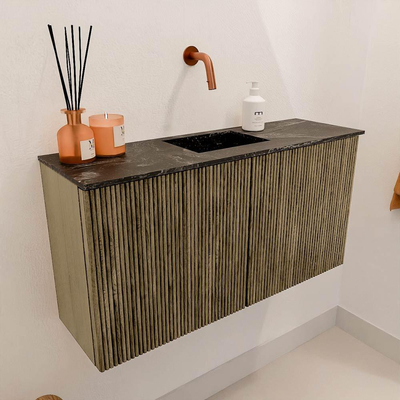 Mondiaz JOYA-DLUX 80cm toiletmeubel - kleur Dusk - Wastafel FAYE positie Midden Zonder kraangat kleur Lava.