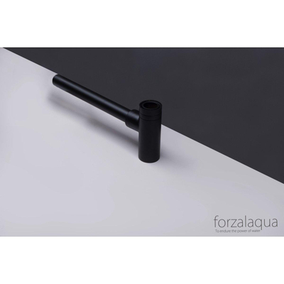 Forzalaqua designsifon verlengbaar rond 5/4' Zwart mat