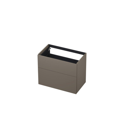 INK Wastafelonderkast - 80x45x65cm - 2 lades - push to open - met rechte opdekfronten - MDF lak - Mat taupe
