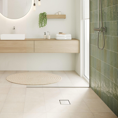 Hansgrohe RainDrain Point Puntafvoer - 10x10cm - achterzijde betegelbaar - brushed stainless steel