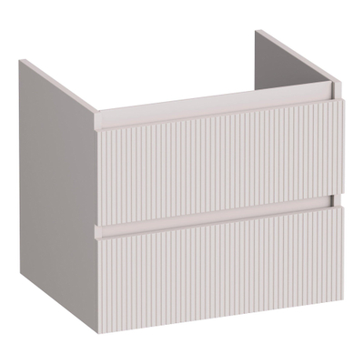 BRAUER Joy Wavy wastafelonderkast 60 2 softclose lades - greeploos - 1 sifon uitsparing - mat zand