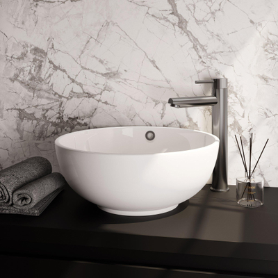 BRAUER Stripe Verhoogde Opbouw Wastafelmengkraan - model A - RVS-kleurig geborsteld PVD