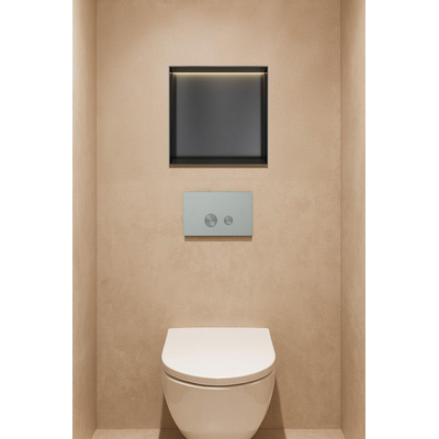 Hotbath &MORE Inbouwbox of inbouwnis - 30x30x10 - frameless + LED - PVD - geborsteld zwart