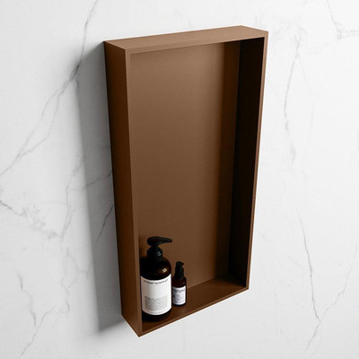 Mondiaz Easy nis 29.5x59.5x8cm voor Inbouw/opbouw 1 open vak Solid surface Rust/Rust