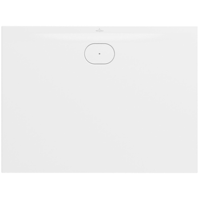 Villeroy & Boch Ecora douchebak - 120x90x3.5cm - afvoer lange zijde - stone white (wit)