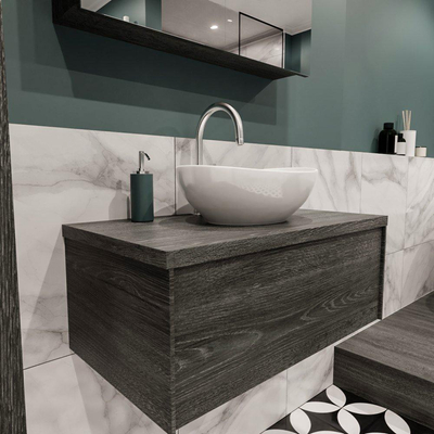 Mondiaz LUSH Meuble salle de bains avec 1 tiroir lavabo BARCO 80x30x45cm Centre 1 trou de robinet Anthracite