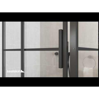 Sealskin Soho paroi latérale pour combinaison avec une porte pivotante 80x210cm avec profil noir et verre transparent