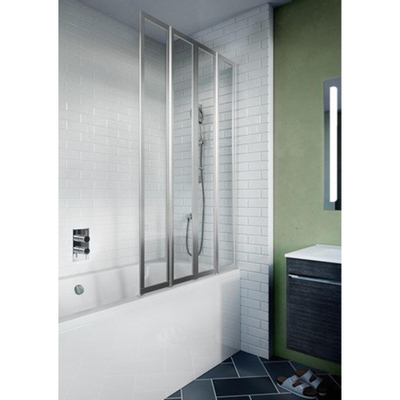 Crosswater Kai Pare-baignoire pliante - 82x150.2cm - en 4 parties droite - avec verre de sécurité 4mm - clair aluminium argenté