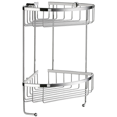 Smedbo Sideline Panier de douche d'angle - 19.5x34.2x20cm - suspendre - Laiton massif Chrome