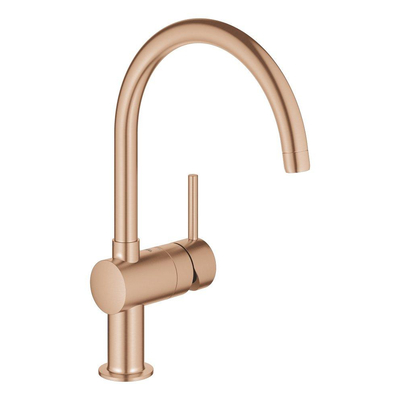 GROHE Minta Mitigeur de cuisine - haut - bec rond orientable - warm sunset brossé