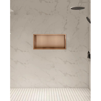 Wiesbaden Demis inbouwnis 30 x 60 x 10 cm geborsteld brons koper PVD OUTLETSTORE