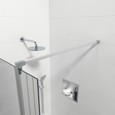 Marenza Bellini Inloopdouche - 100x200cm - veiligheidsglas - spiegel buitenzijde - anti kalk - chroom