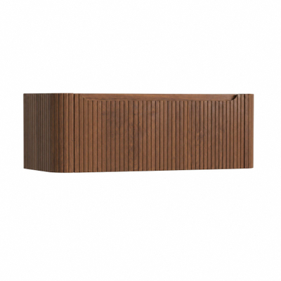 H&R Badmeubelen Juice Wastafelonderkast - 120x45x40cm - afgeronde hoeken - 3D-front - 1 lade - geïntegreerde greep - dark oak