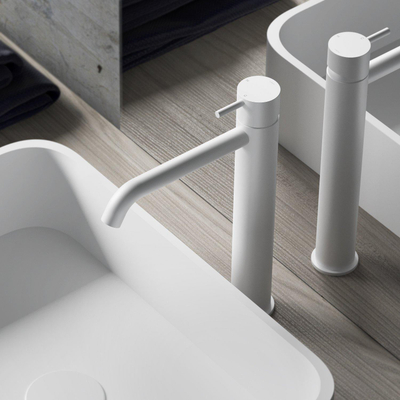 Hotbath Cobber hoge wastafelmengkraan met gebogen uitloop zonder waste mat wit - licht beschadigd - OUTLET UDEN