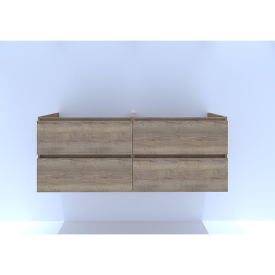 HR badmeubelen infinity meuble sous lavabo 140 cm 4 tiroirs - cadre à poignées - couleur chêne naturel