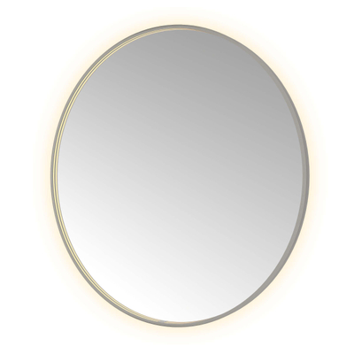 Hotbath &MORE Spiegel Round - diameter 120cm - direct en indirect LED - spiegelverwarming - dimbaar - met afstandsbediening - PVD - geborsteld gunmetal antraciet