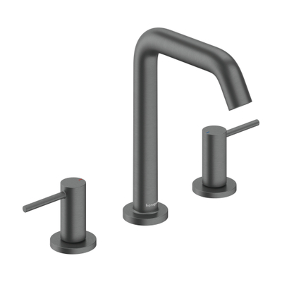 Hansgrohe Tecturis E wastafelkraan - model 150 - 3-gats - brushed black chrome (zwart)
