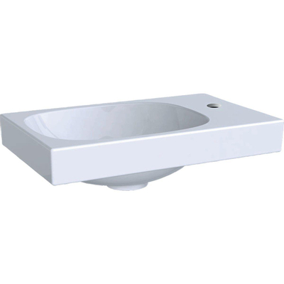 Geberit Acanto lave-mains asymétrique 400 x 250 mm avec trou pour robinet à droite sans trop-plein blanc