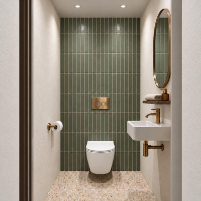 Adema Salina 2.0 Toiletset - 48.5x36x32cm - diepspoel - spoelrandloos - QeramiQ inbouwreservoir - softclose - quickrelease - toiletzitting - koperen metalen bedieningsplaat - ronde knoppen - wit