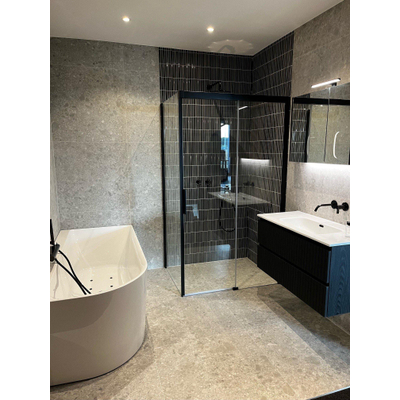 ÉCHANTILLON Terravito Mareno carreau mural et de sol - 60x120cm - 9.5mm - Rectangle - rectifié - Terrazzo - Gris Mat